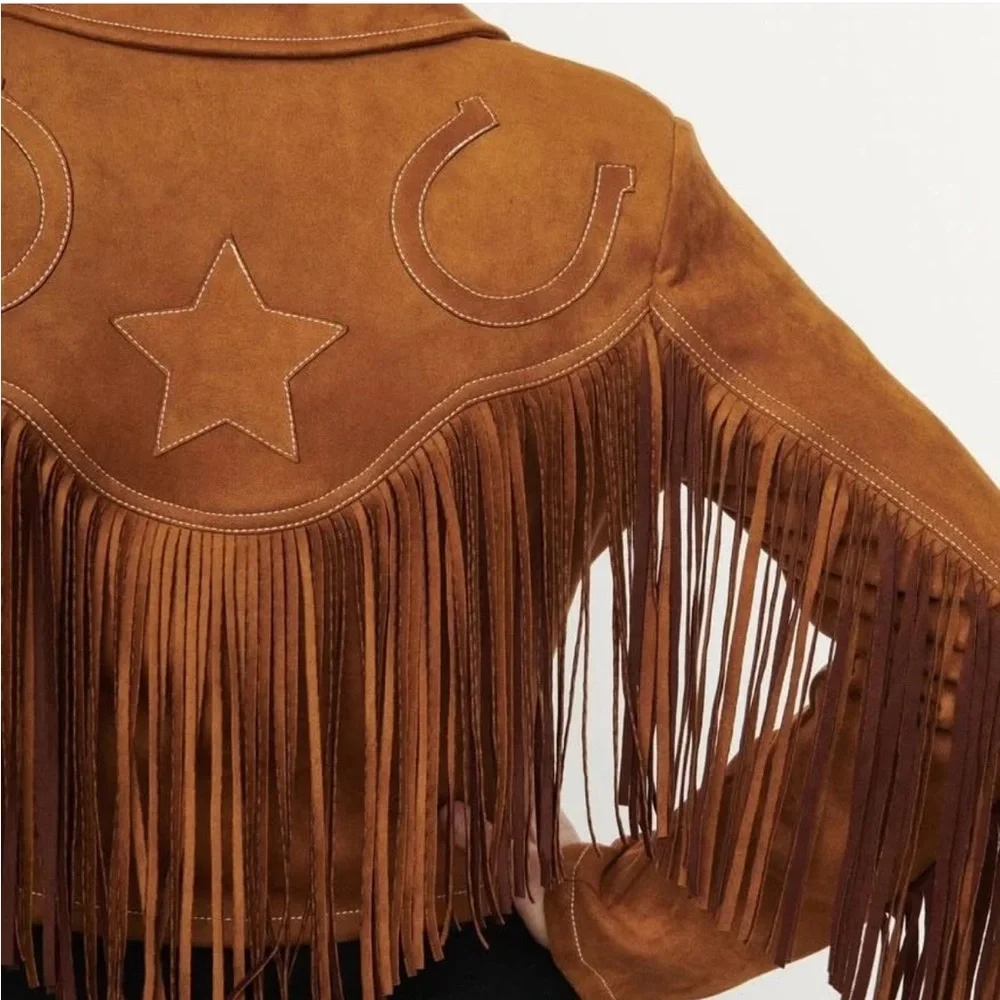 Fringed Brown Suede Jacket - Picture 4 of 8